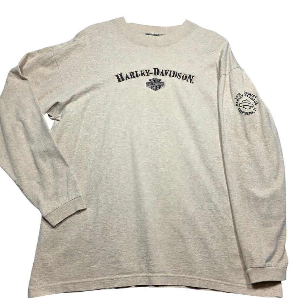Harley Davidson Cream Long Sleeve Logo Shirt
